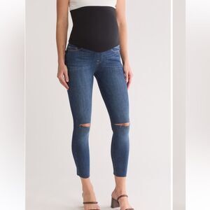 Good American The Home Stretch Ankle Crop Maternity Jeans Size 6/28